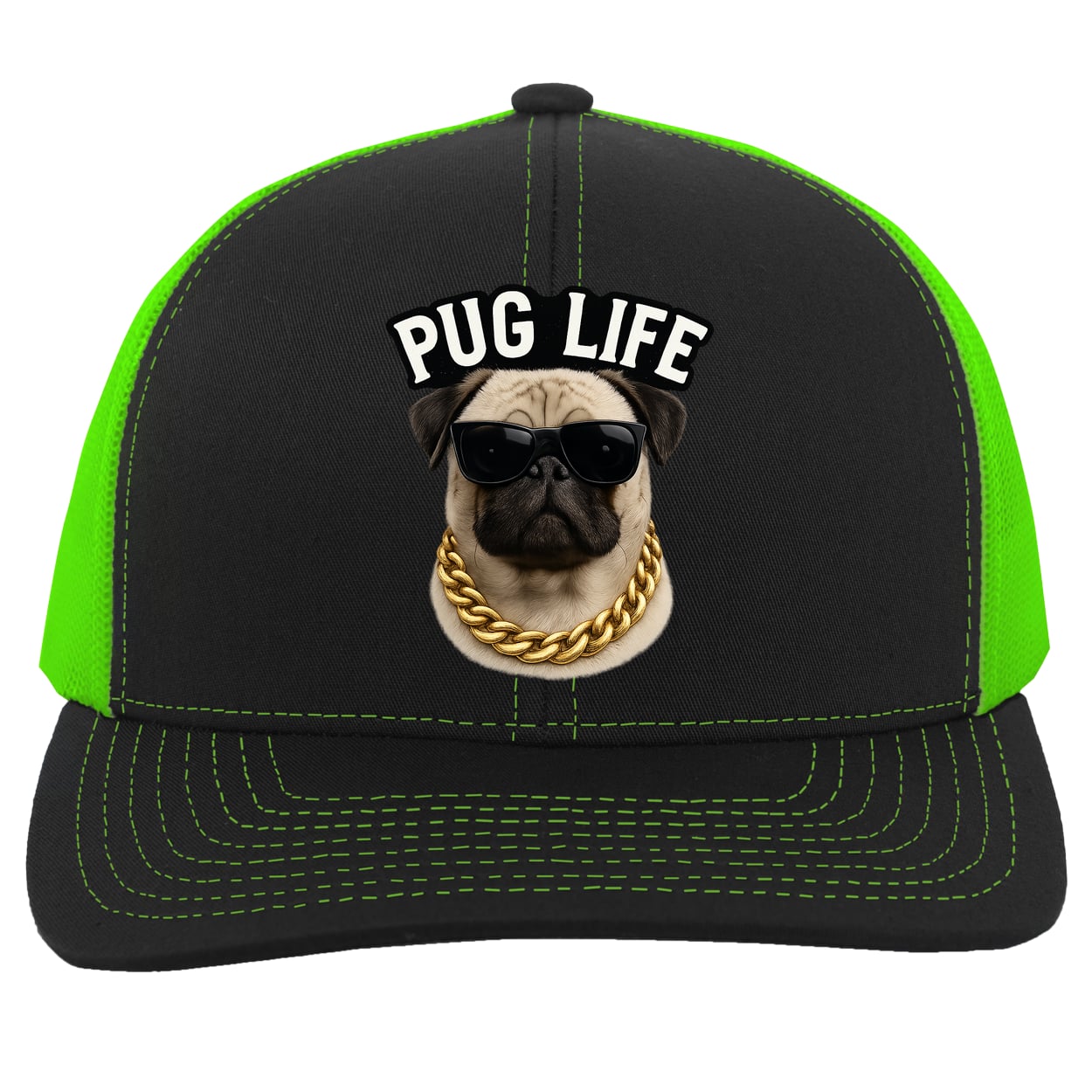 104C Trucker Snap Back - Black/Neon Green
