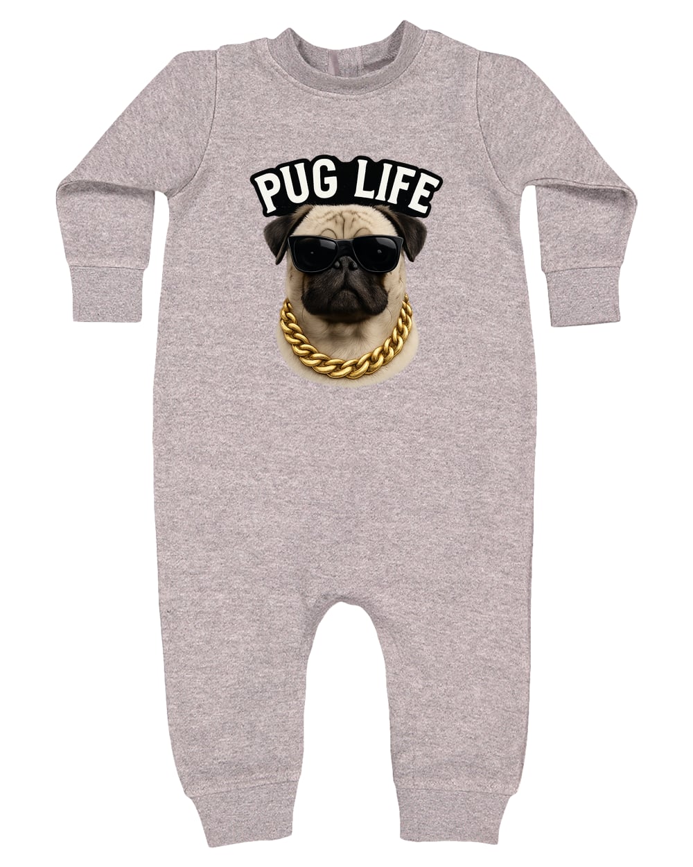 4447 Rabbit Skins Infant Fleece One-Piece Bodysuit - Heather Grey