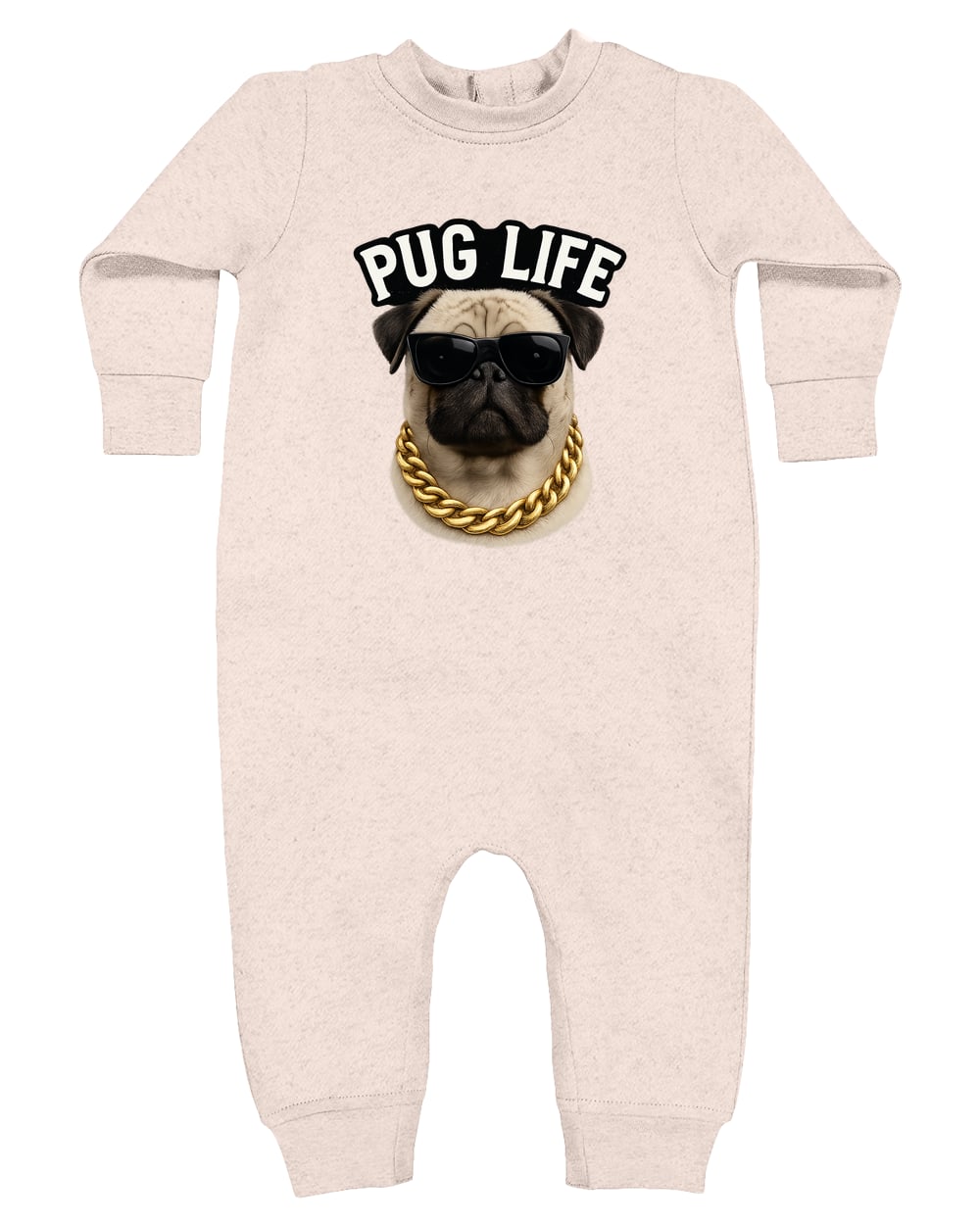 4447 Rabbit Skins Infant Fleece One-Piece Bodysuit - Natural Heather