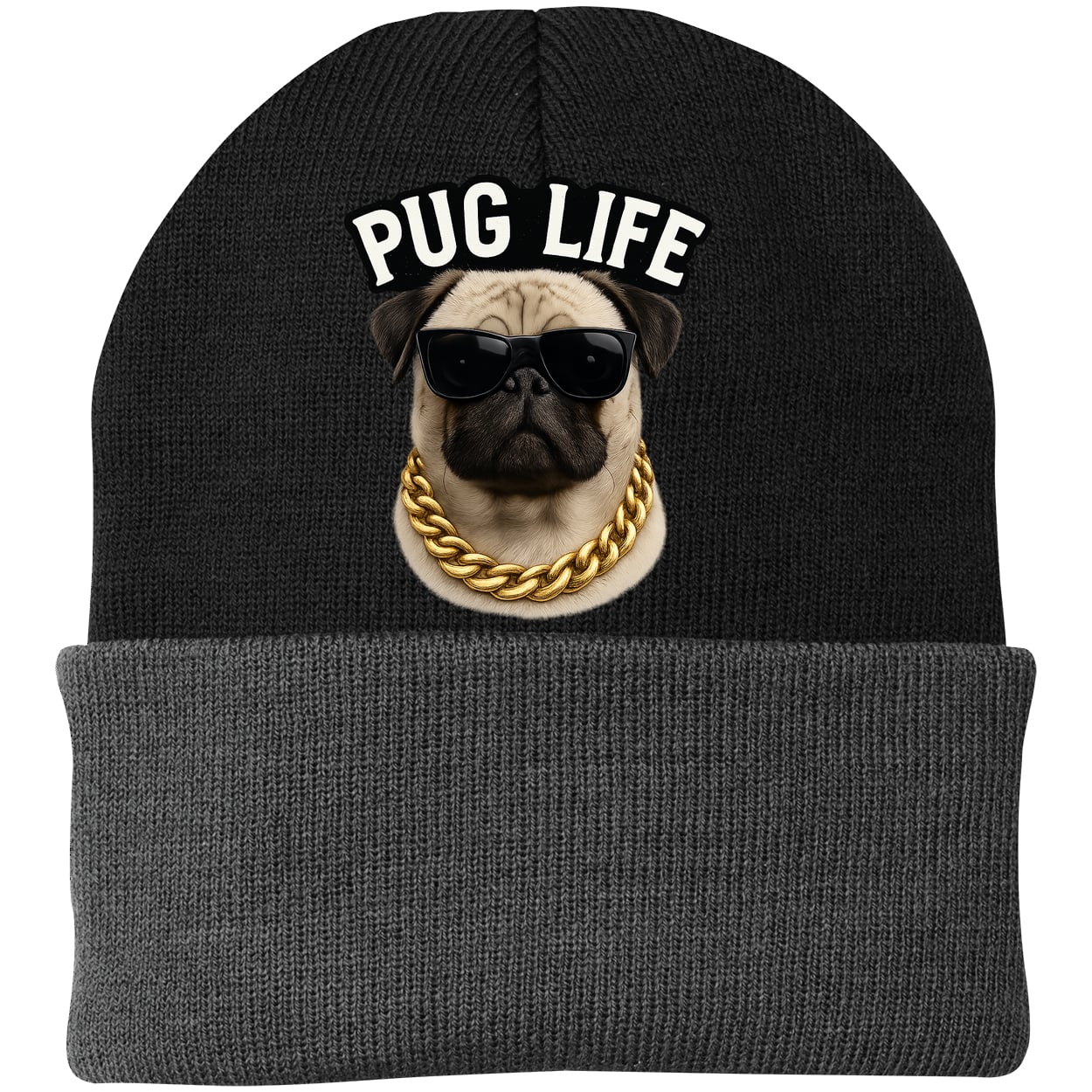 CP90 Port & Company Knit Beanie - Black/Gray