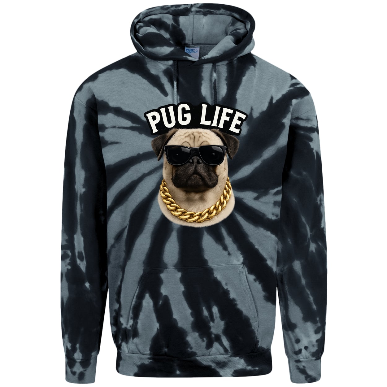 PC146 Port & Company Adult Tie-Dye Pullover Hoodie - Black