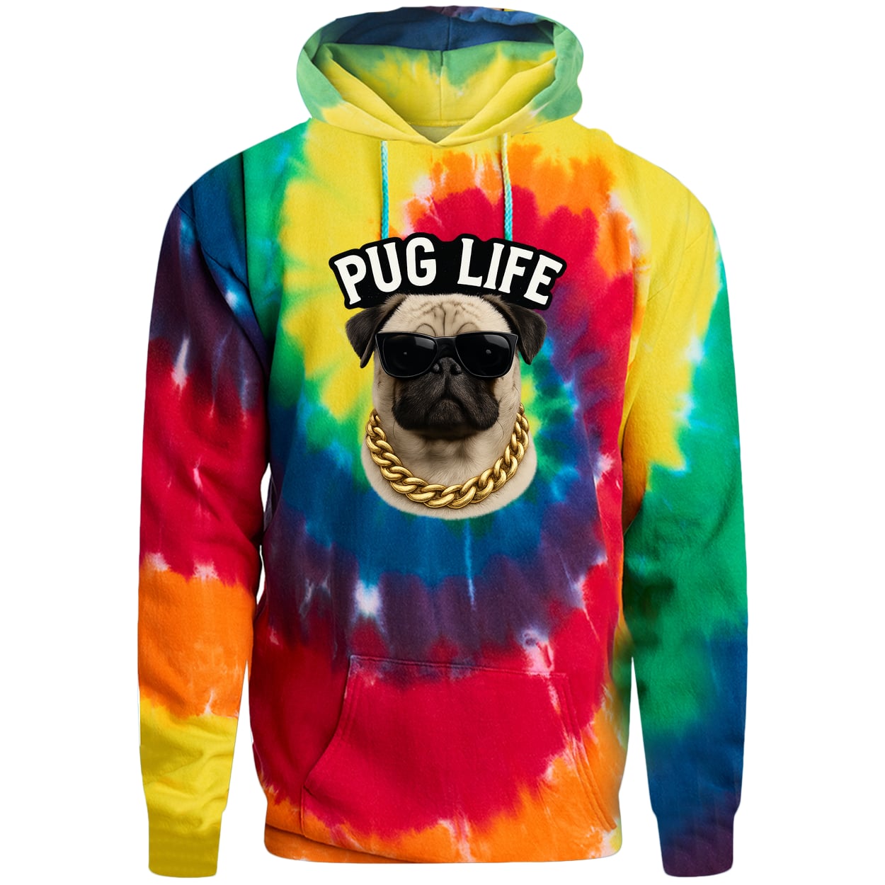 PC146 Port & Company Adult Tie-Dye Pullover Hoodie - Rainbow