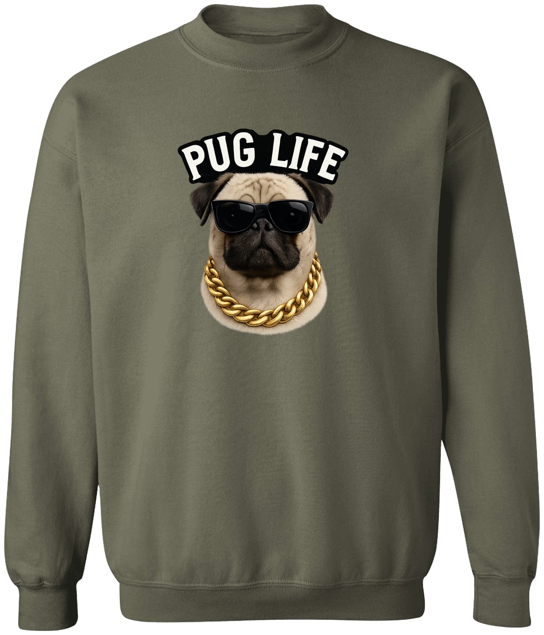 G180 Gildan Crewneck Pullover Sweatshirt - Military Green