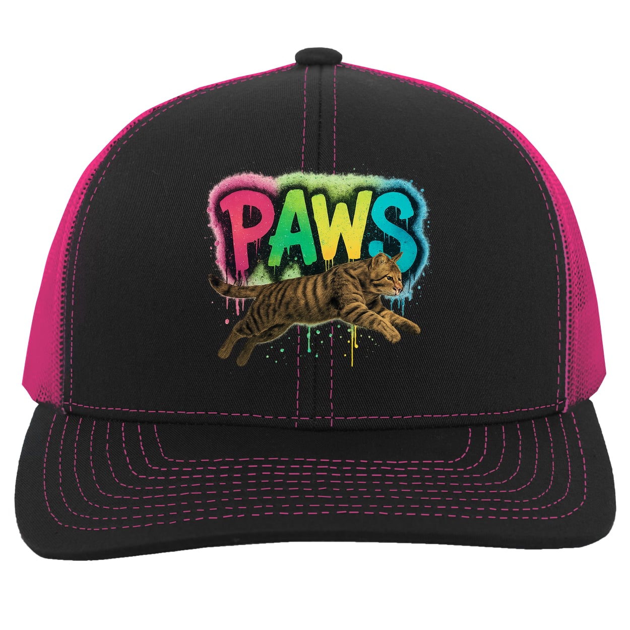 104C Trucker Snap Back - Black/Pink
