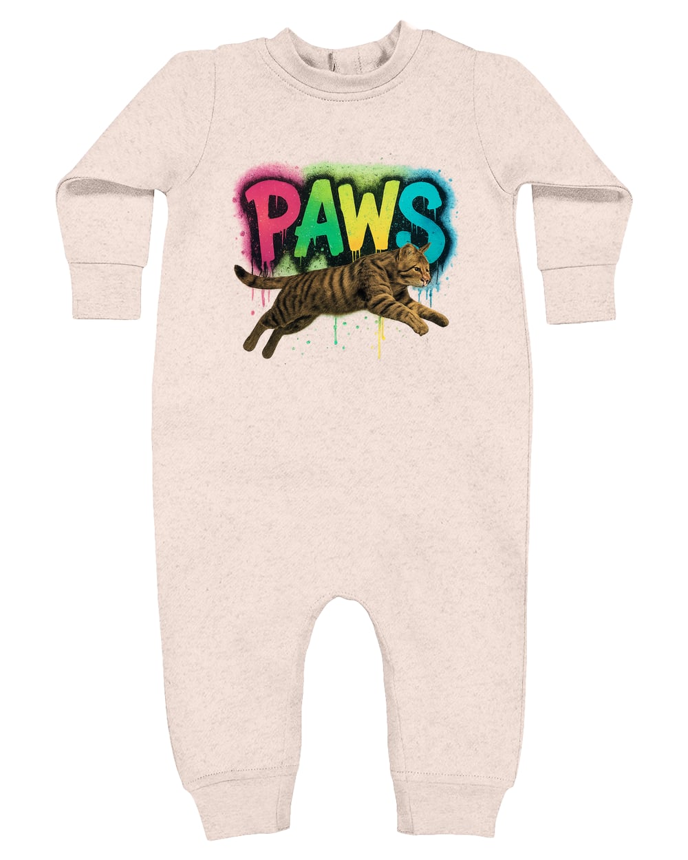 4447 Rabbit Skins Infant Fleece One-Piece Bodysuit - Natural Heather