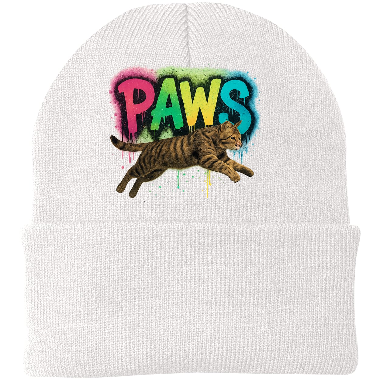 CP90 Port & Company Knit Beanie - White