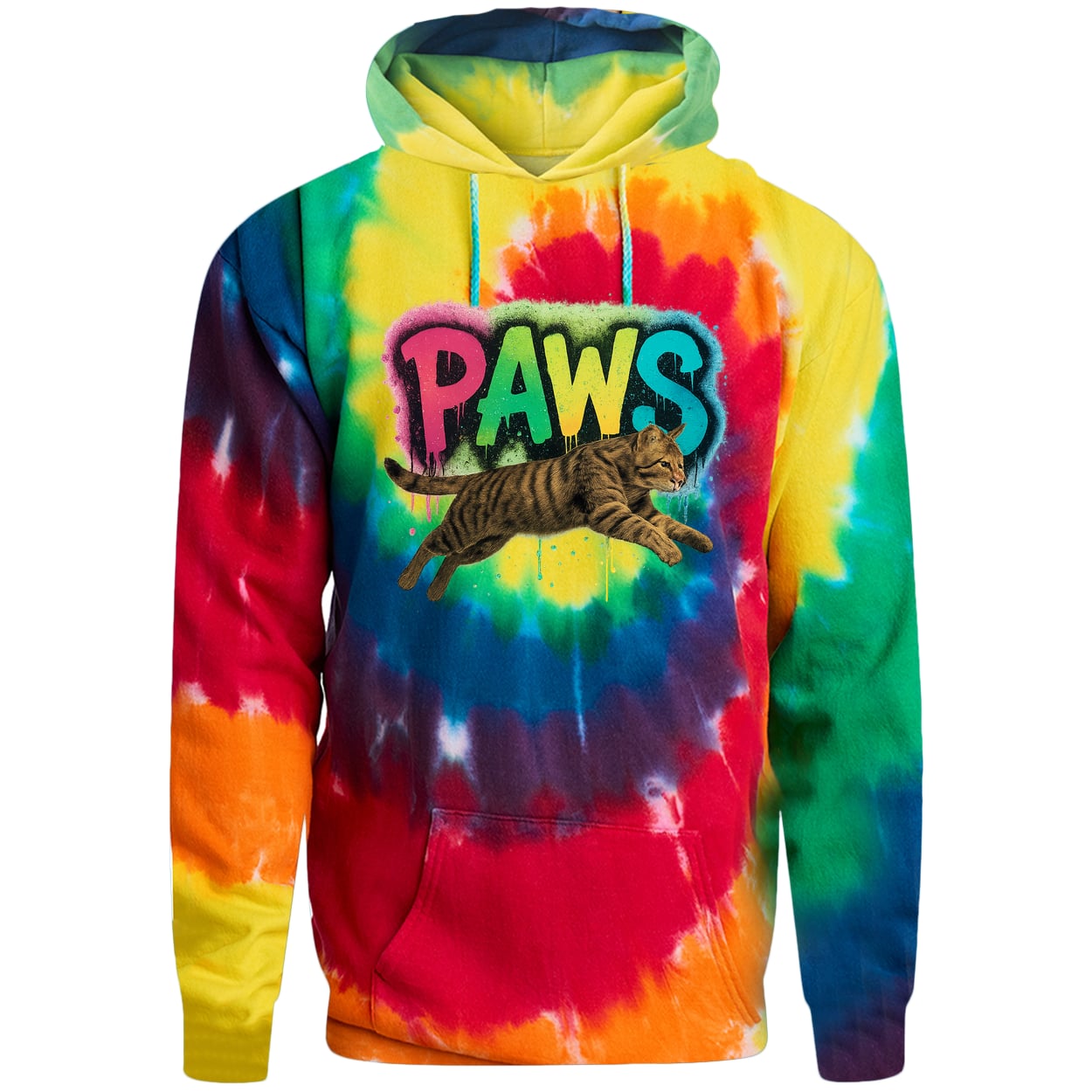 PC146 Port & Company Adult Tie-Dye Pullover Hoodie - Rainbow