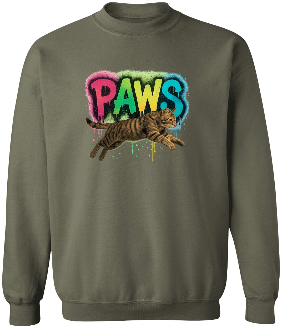 G180 Gildan Crewneck Pullover Sweatshirt - Military Green
