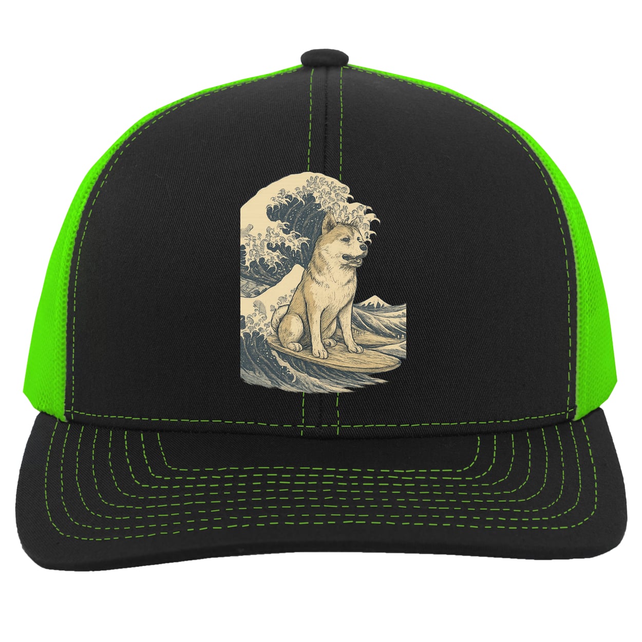 104C Trucker Snap Back - Black/Neon Green