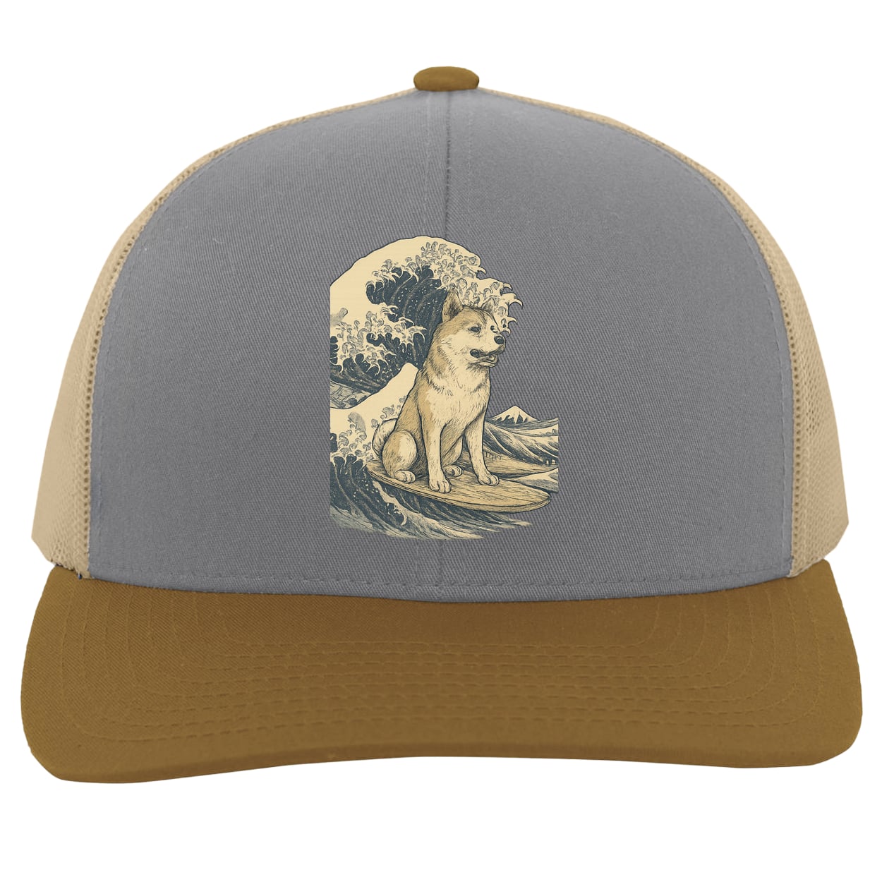 104C Trucker Snap Back - Heather/Beige/Amber