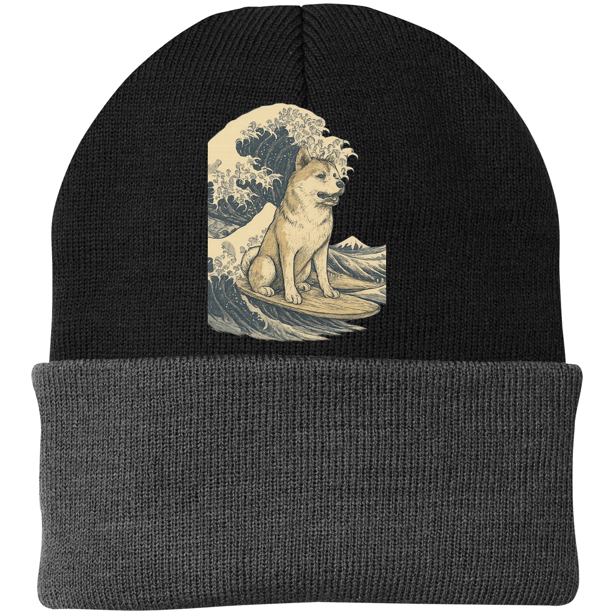 CP90 Port & Company Knit Beanie - Black/Gray
