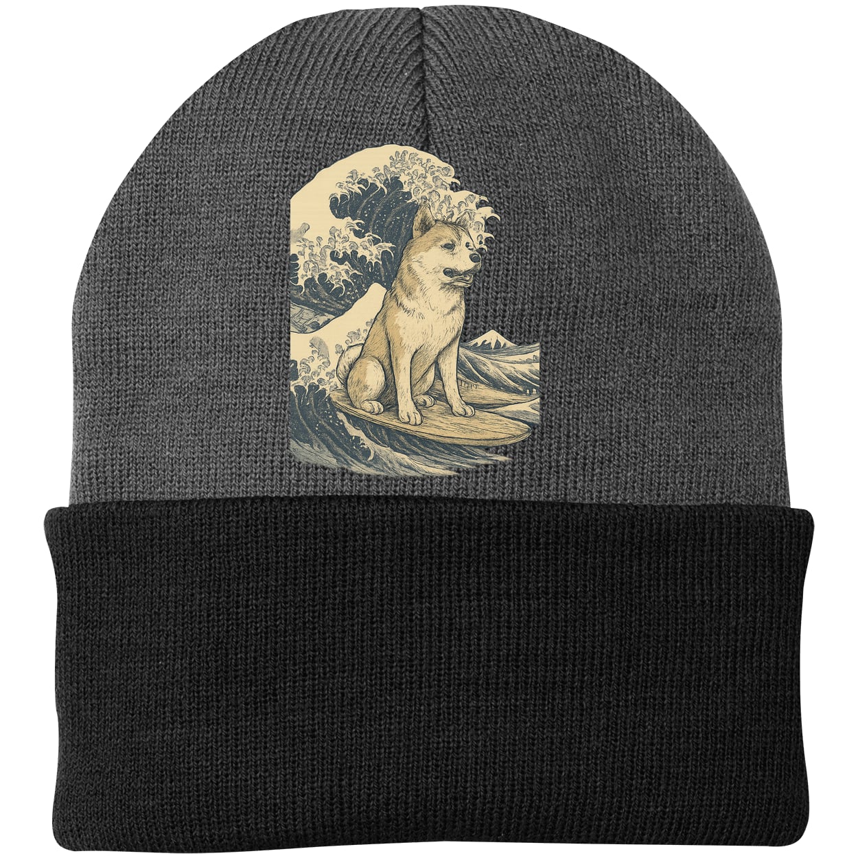 CP90 Port & Company Knit Beanie - Athletic Oxford/Black