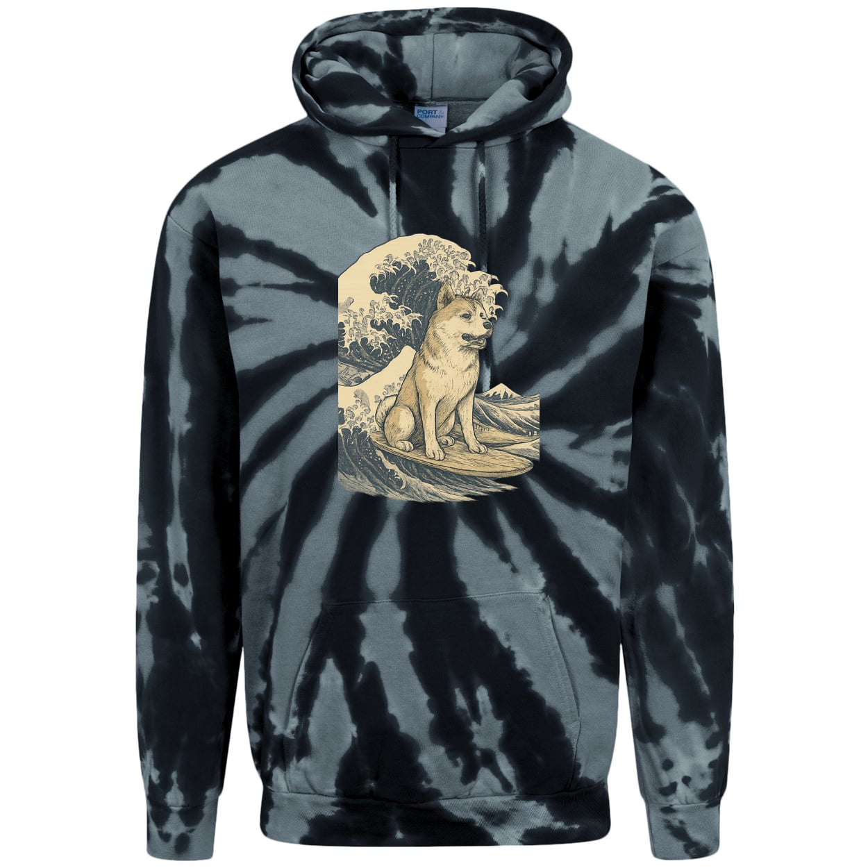 PC146 Port & Company Adult Tie-Dye Pullover Hoodie - Black
