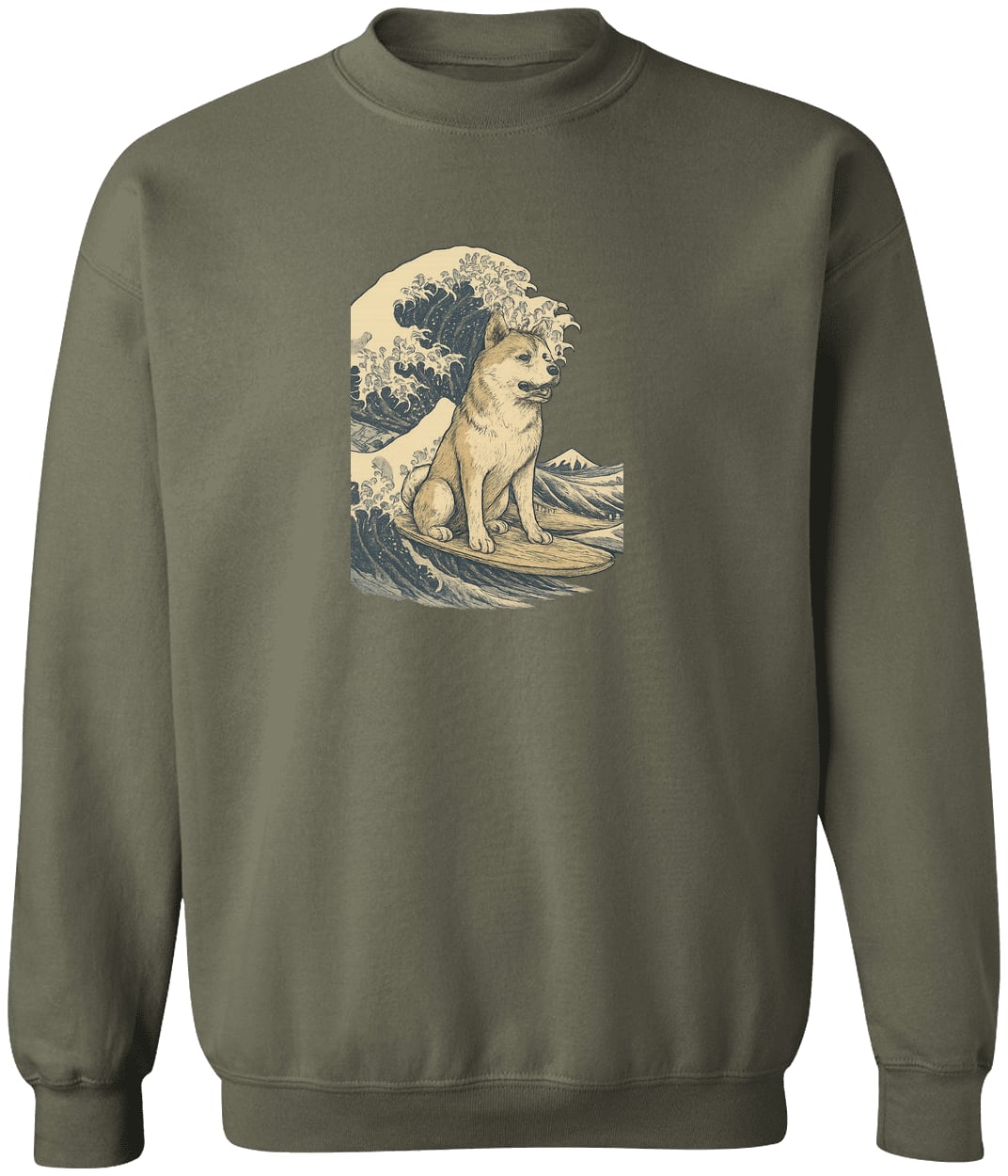 G180 Gildan Crewneck Pullover Sweatshirt - Military Green