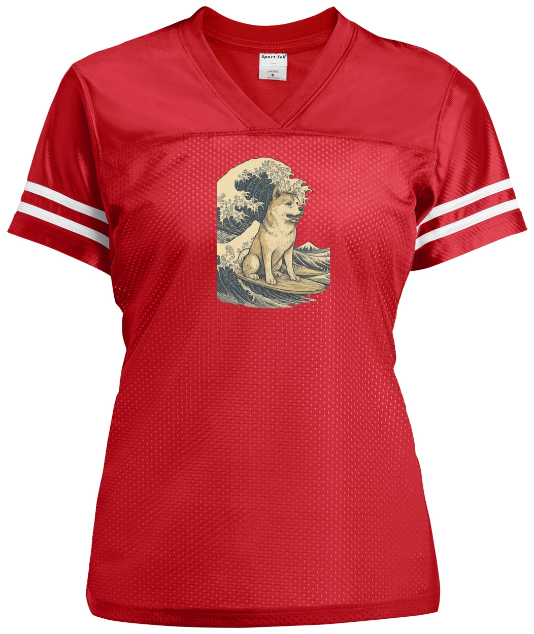 LST307 Sport-Tek Ladies' Replica Jersey - True Red/White