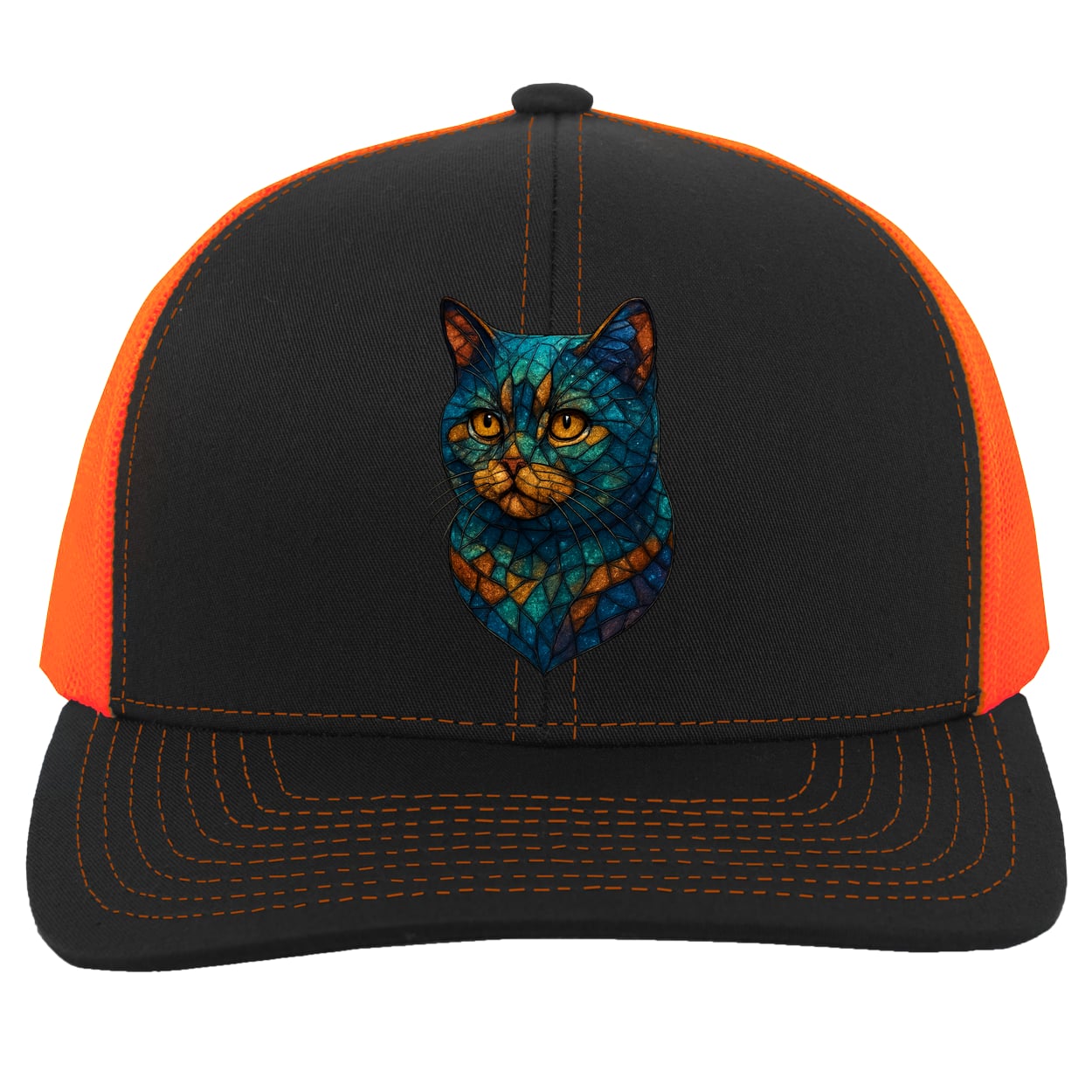 104C Trucker Snap Back - Black/Neon Orange