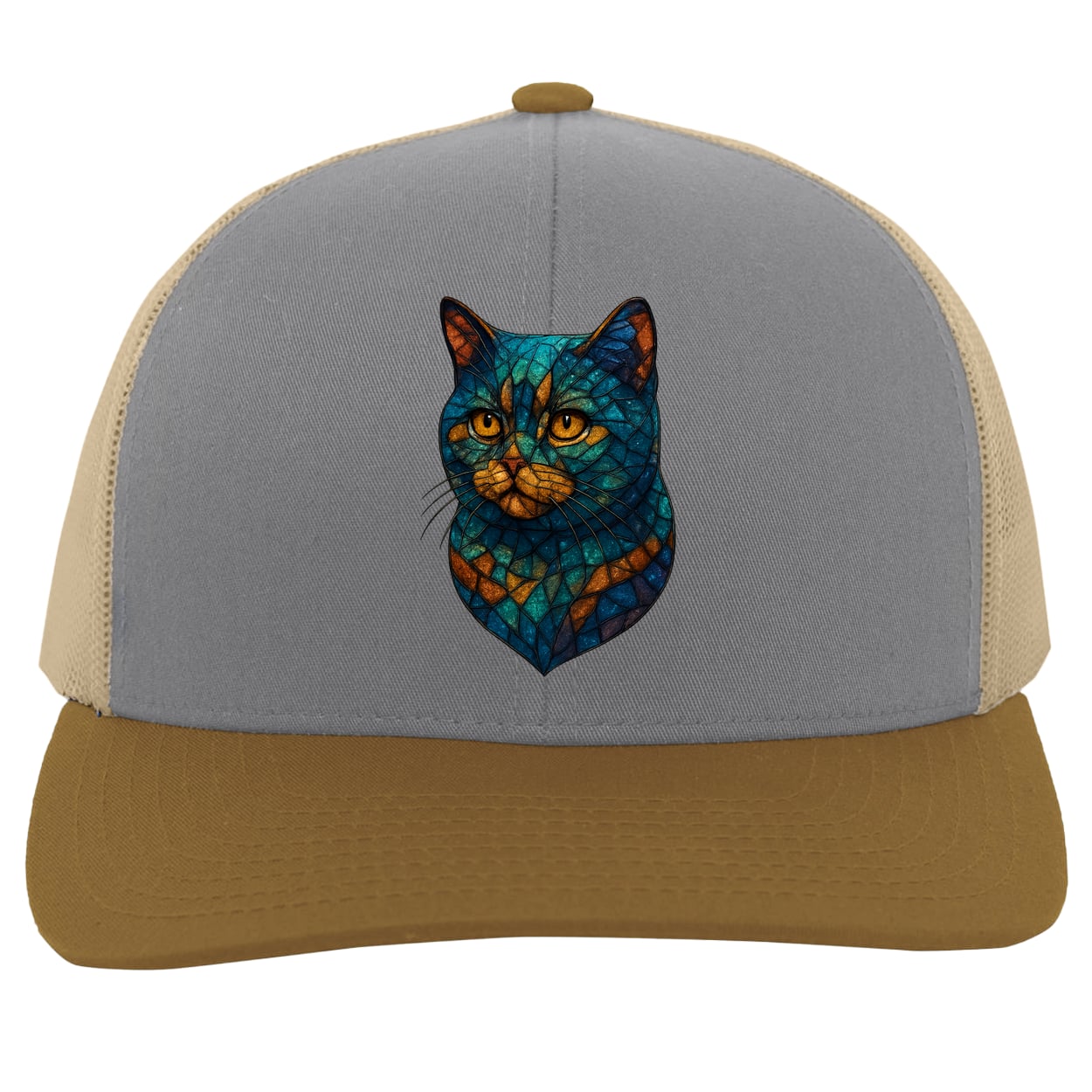 104C Trucker Snap Back - Heather/Beige/Amber