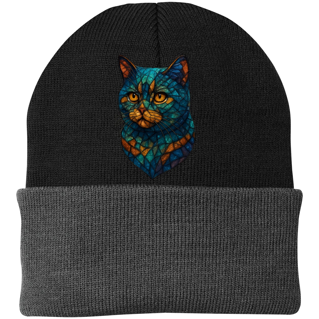 CP90 Port & Company Knit Beanie - Black/Gray