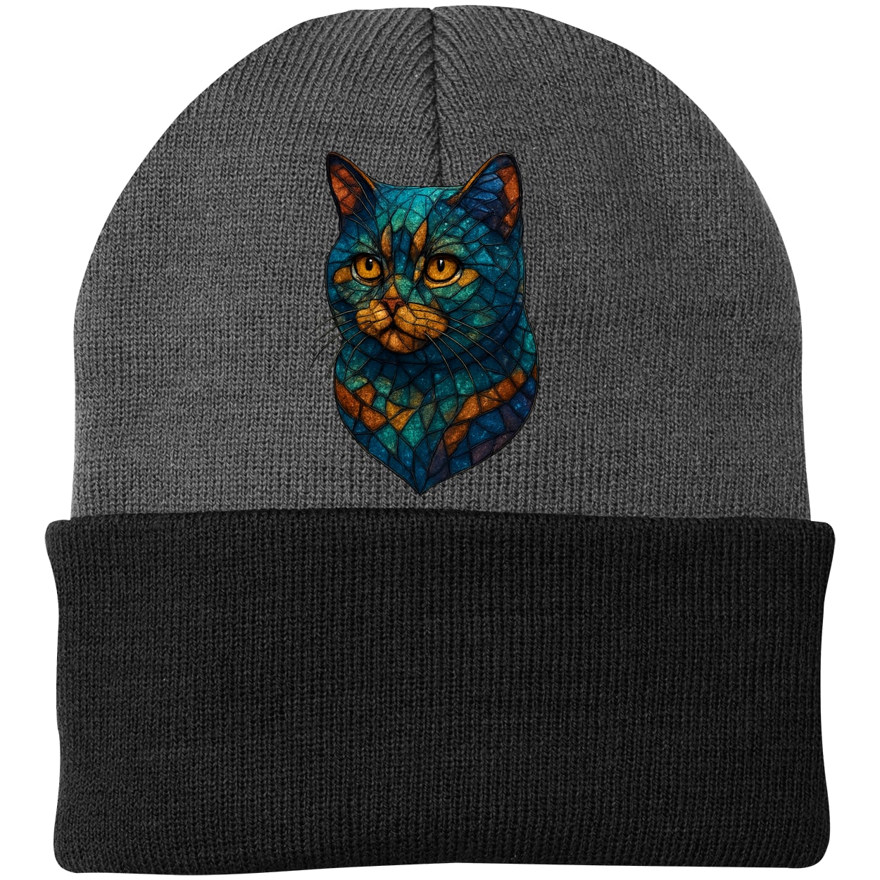 CP90 Port & Company Knit Beanie - Athletic Oxford/Black