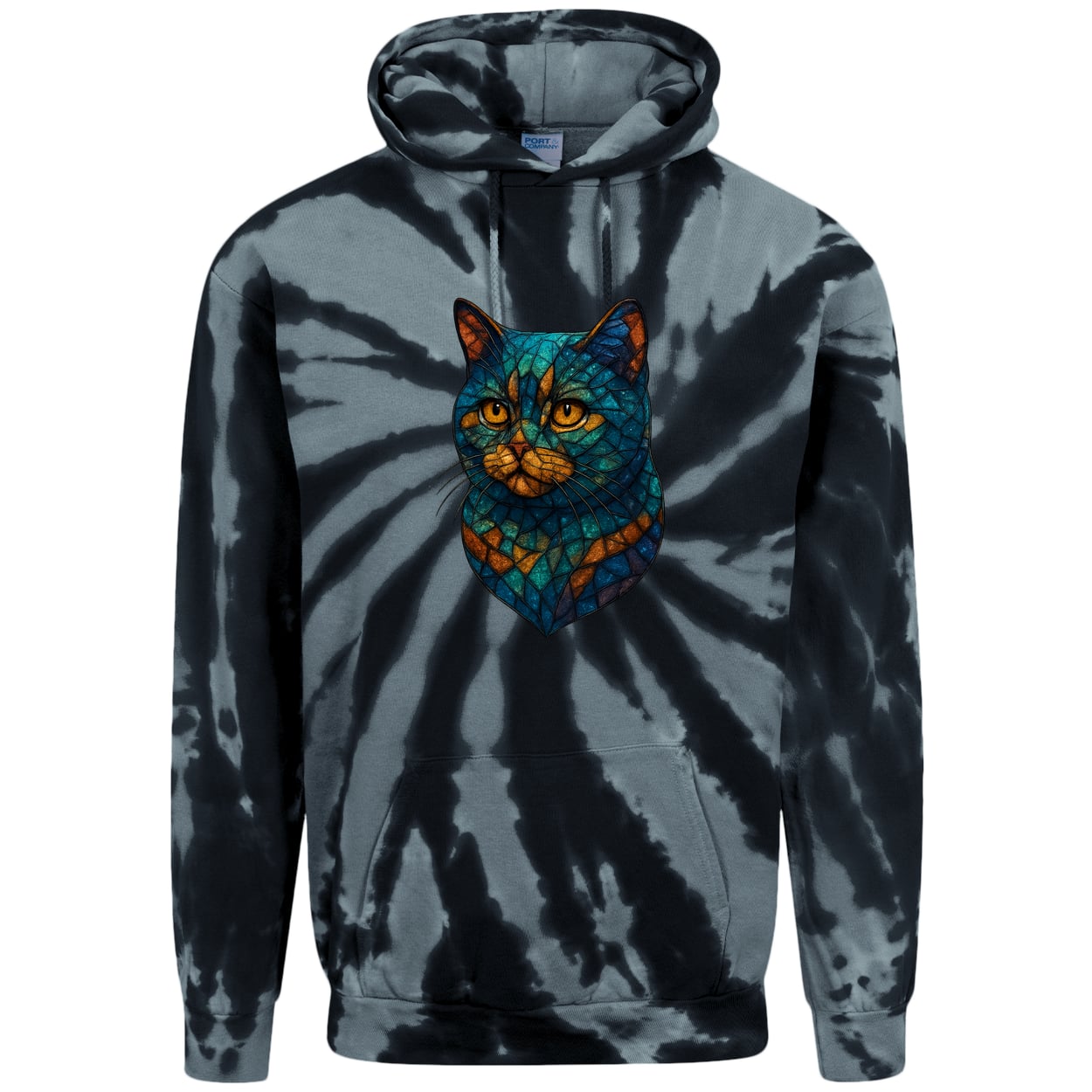 PC146 Port & Company Adult Tie-Dye Pullover Hoodie - Black