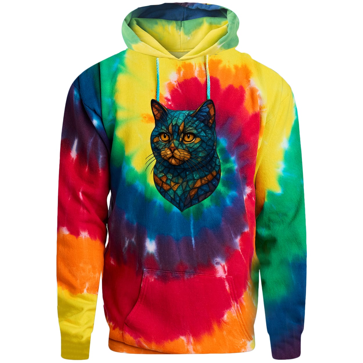 PC146 Port & Company Adult Tie-Dye Pullover Hoodie - Rainbow