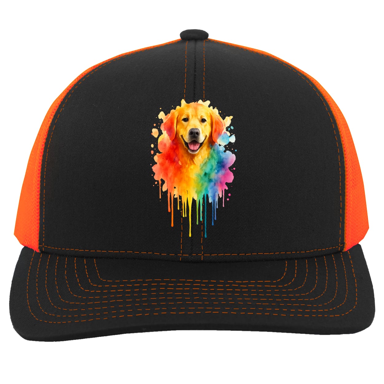 104C Trucker Snap Back - Black/Neon Orange