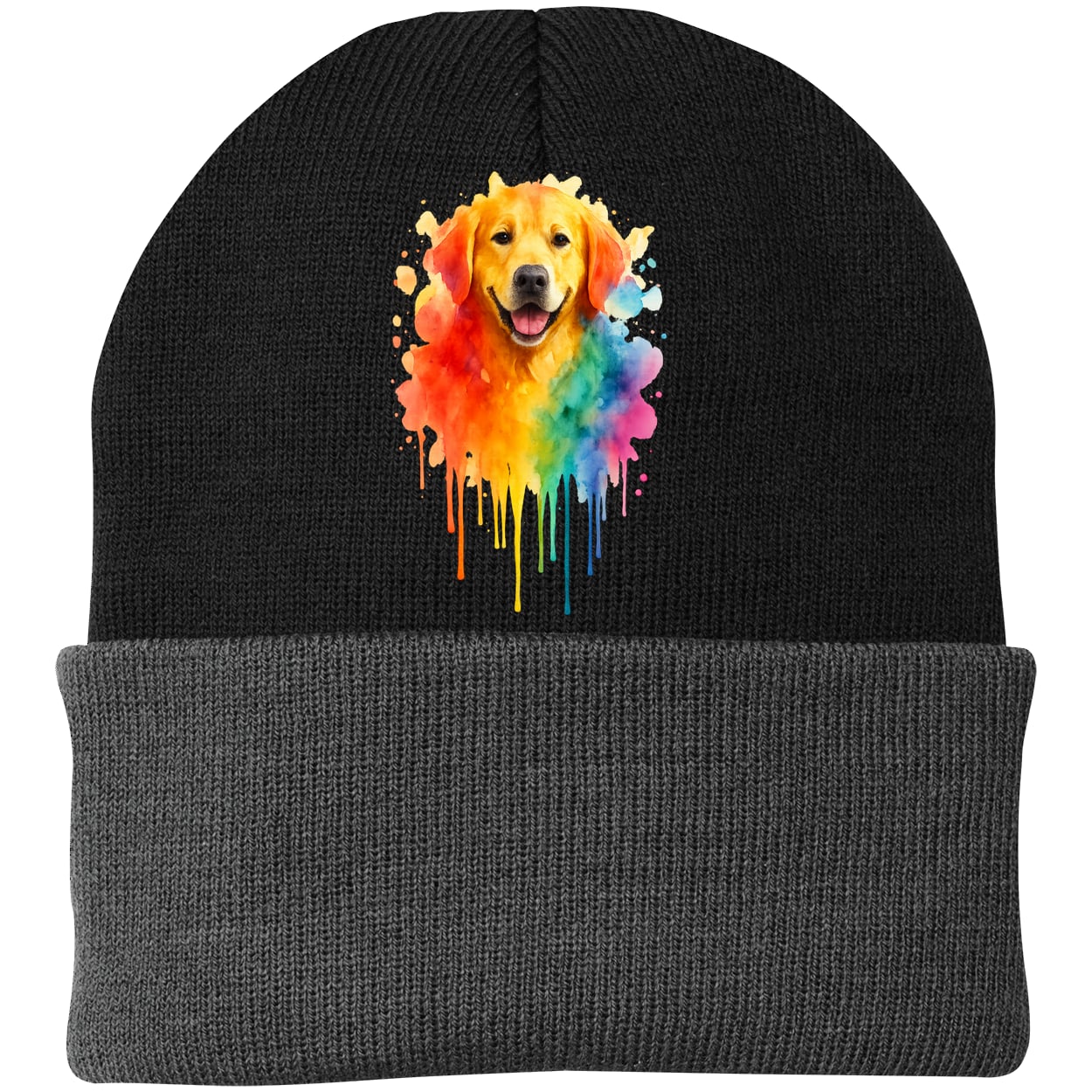 CP90 Port & Company Knit Beanie - Black/Gray