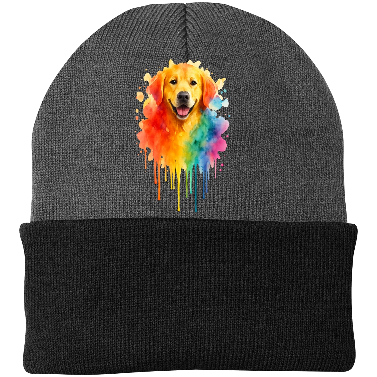 CP90 Port & Company Knit Beanie - Athletic Oxford/Black