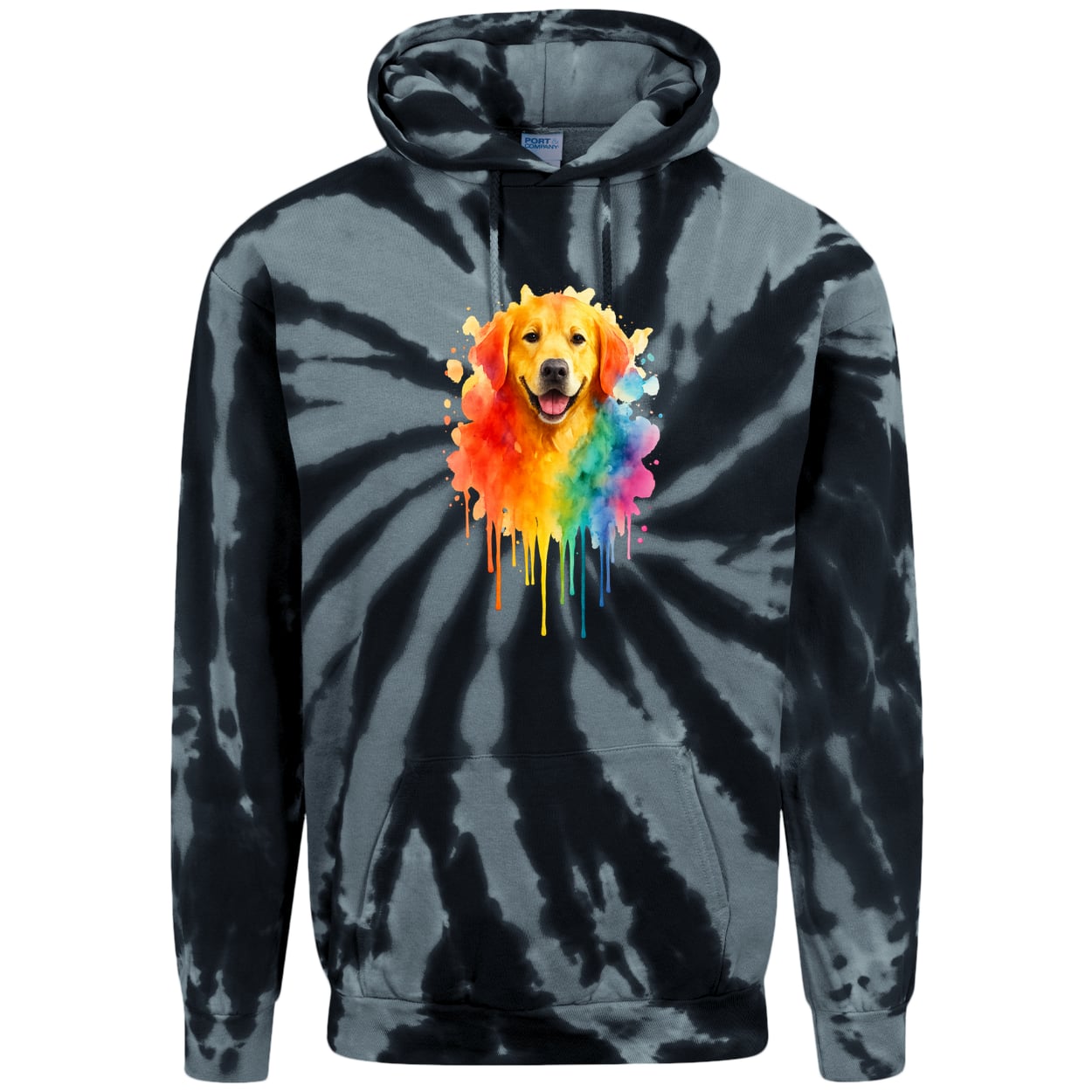 PC146 Port & Company Adult Tie-Dye Pullover Hoodie - Black