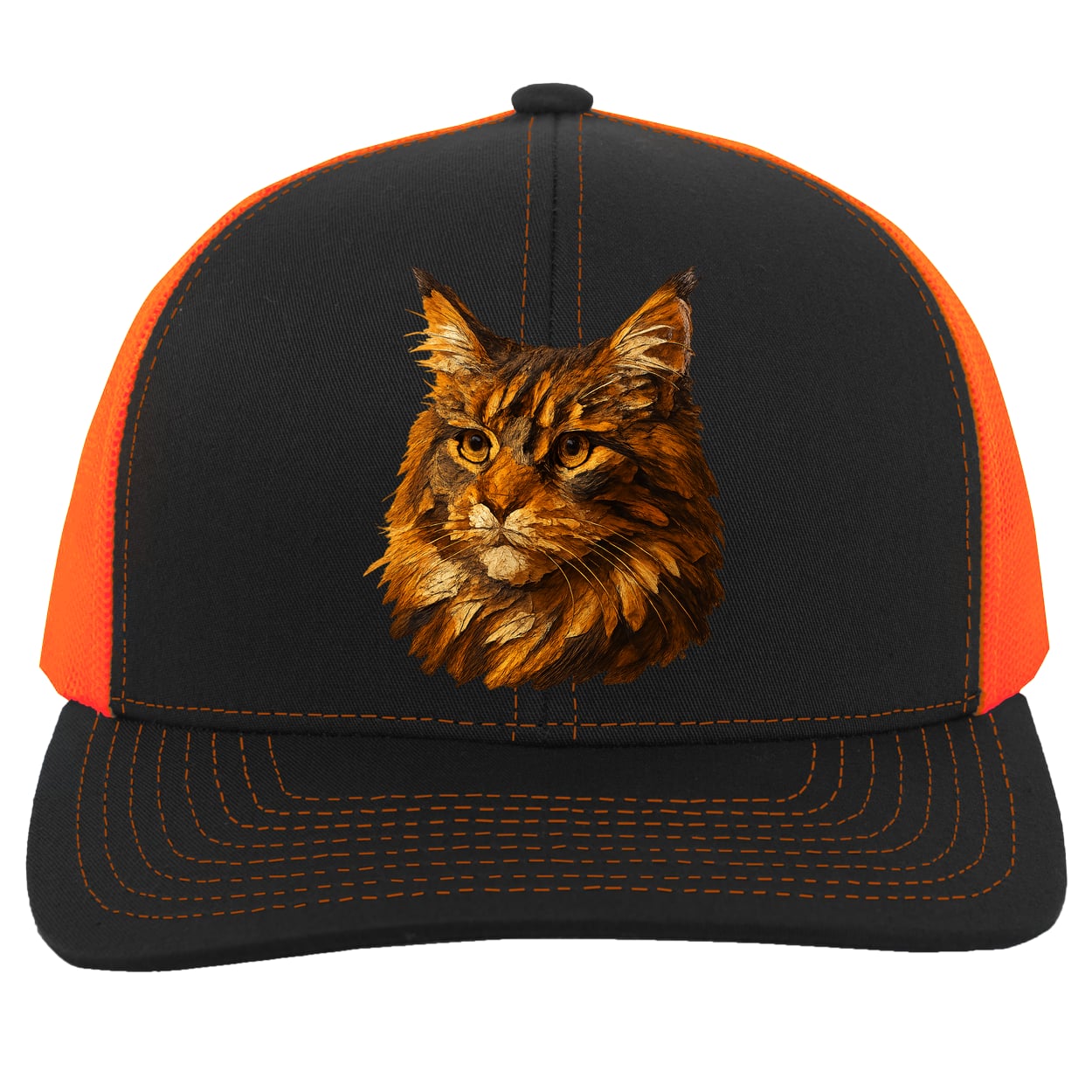 104C Trucker Snap Back - Black/Neon Orange