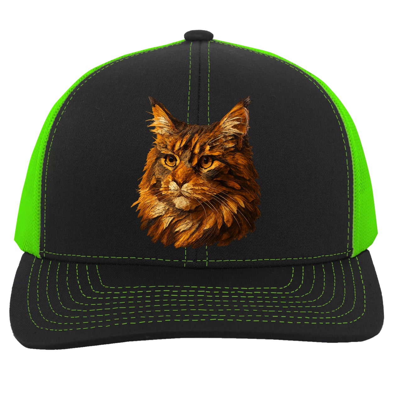 104C Trucker Snap Back - Black/Neon Green
