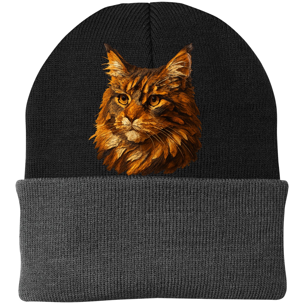 CP90 Port & Company Knit Beanie - Black/Gray