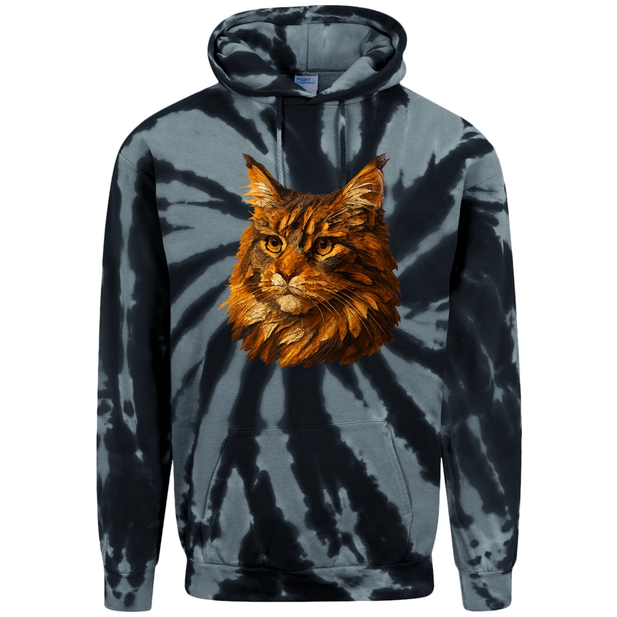 PC146 Port & Company Adult Tie-Dye Pullover Hoodie - Black