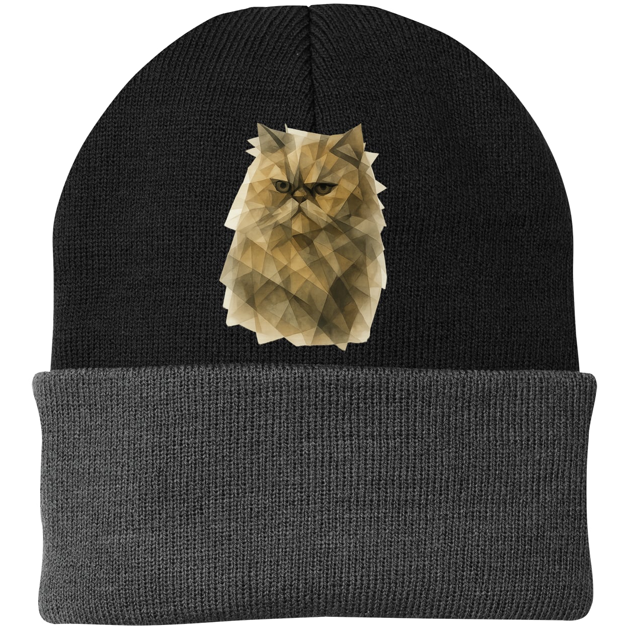 CP90 Port & Company Knit Beanie - Black/Gray