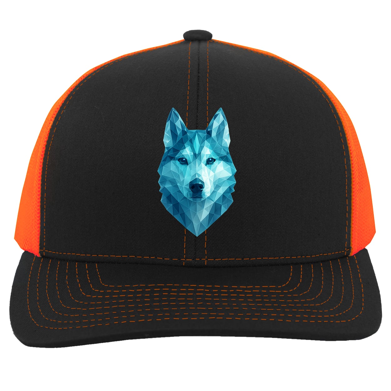 104C Trucker Snap Back - Black/Neon Orange
