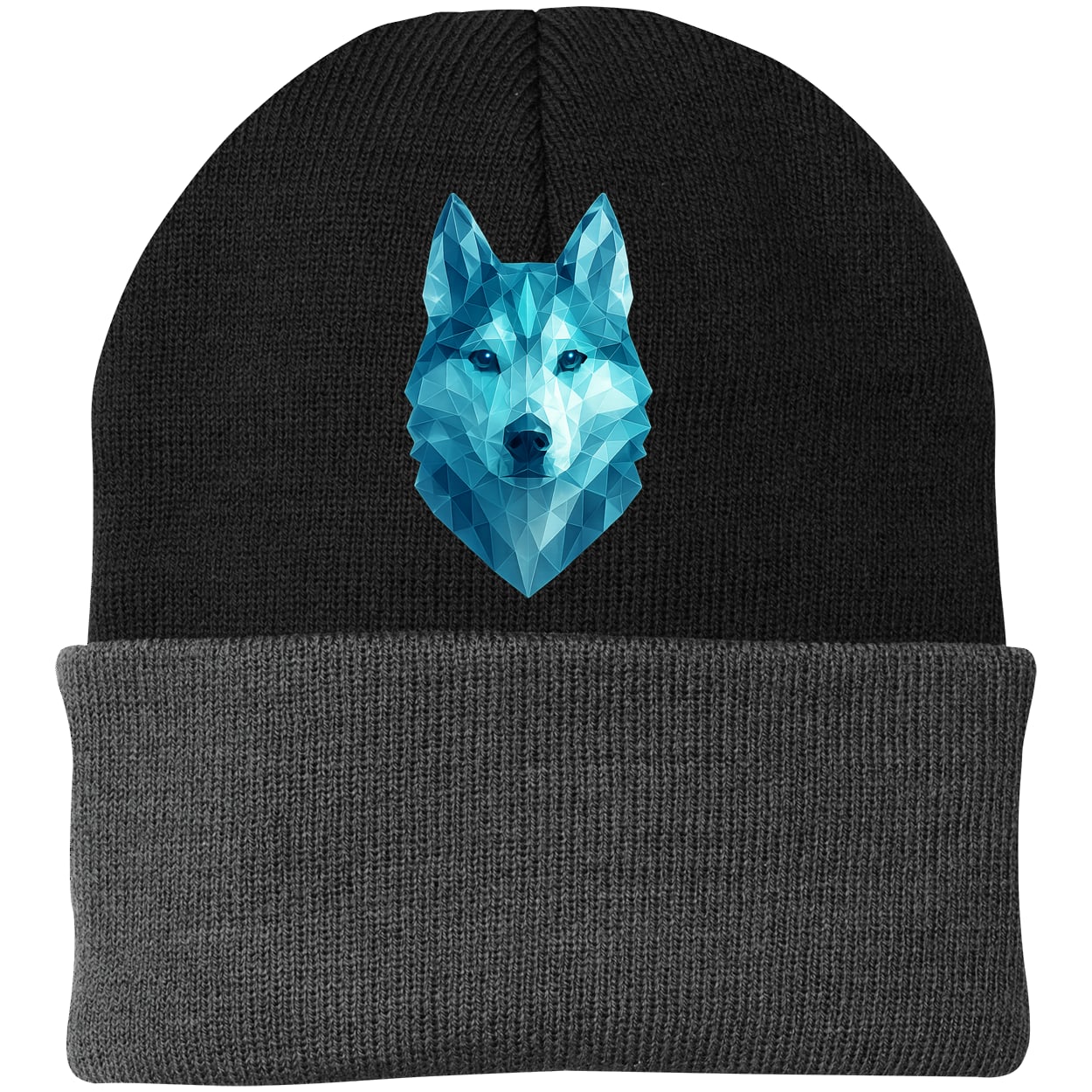 CP90 Port & Company Knit Beanie - Black/Gray