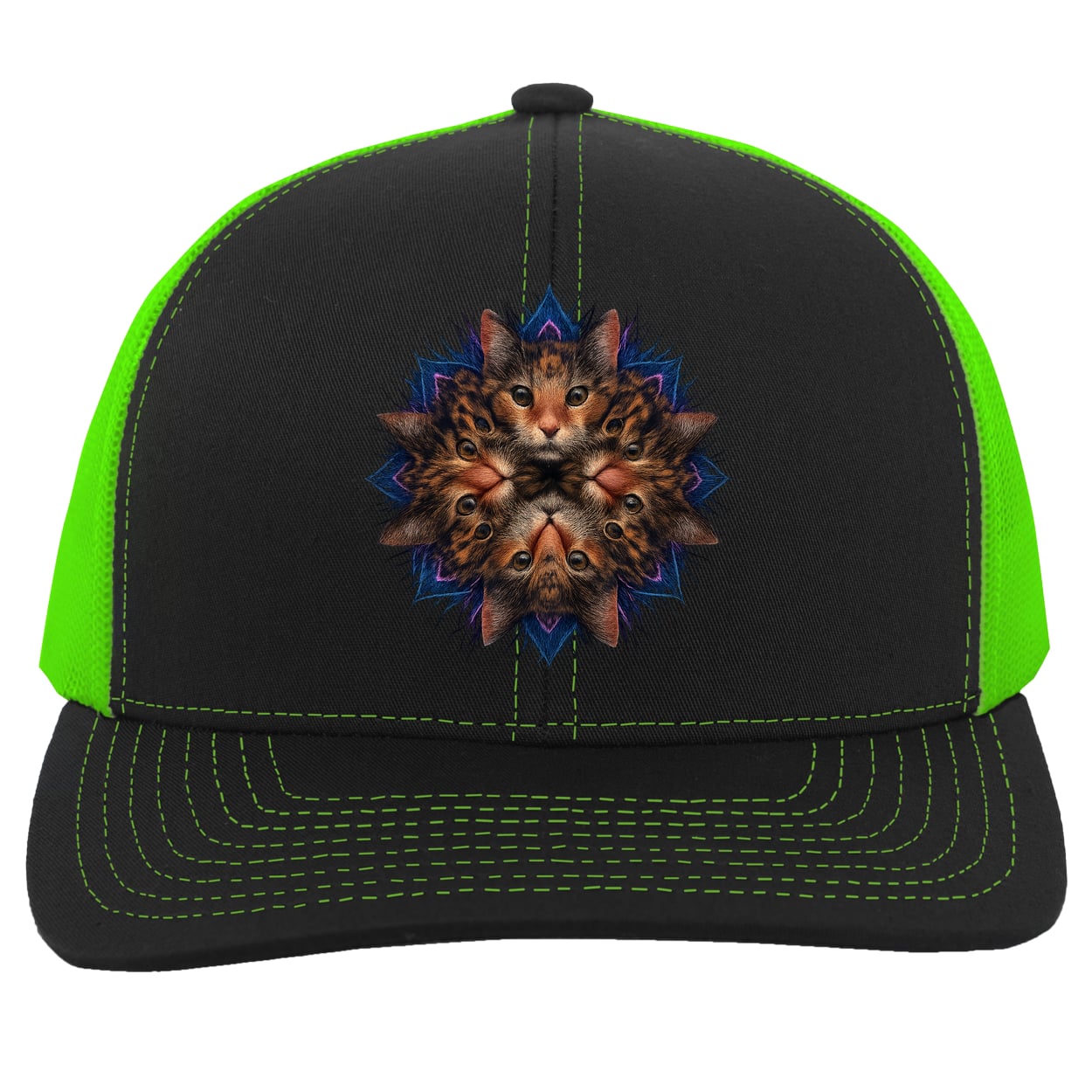 104C Trucker Snap Back - Black/Neon Green