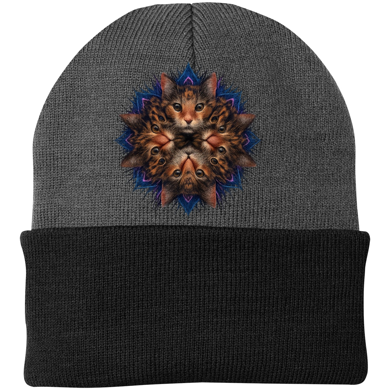 CP90 Port & Company Knit Beanie - Athletic Oxford/Black