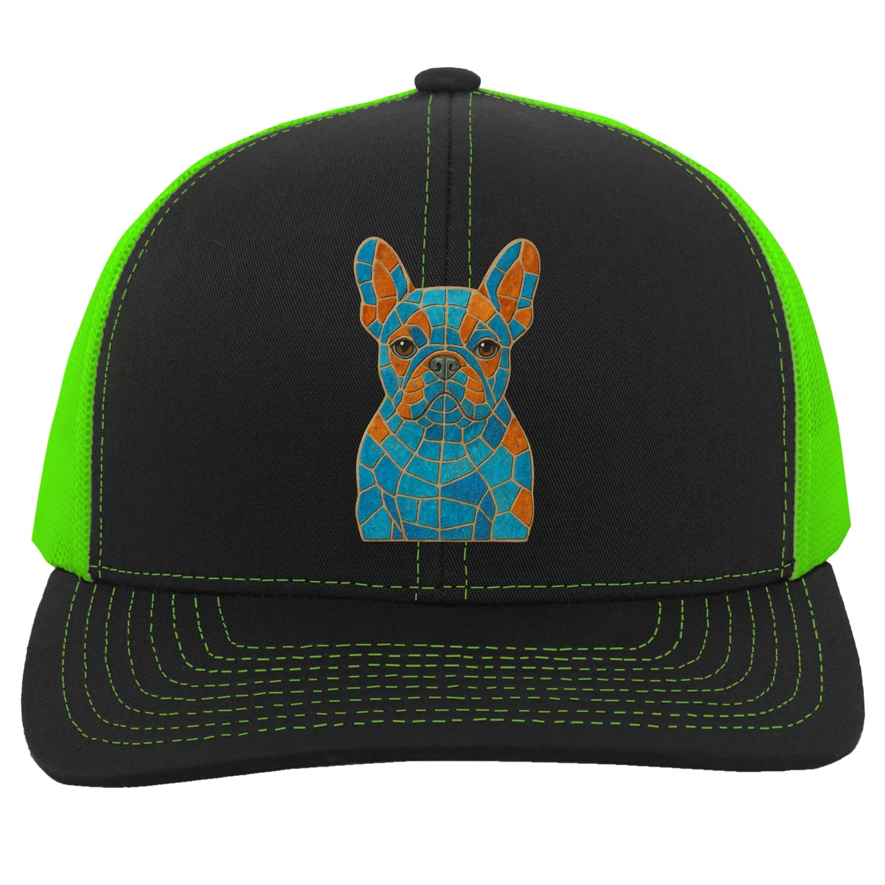 104C Trucker Snap Back - Black/Neon Green