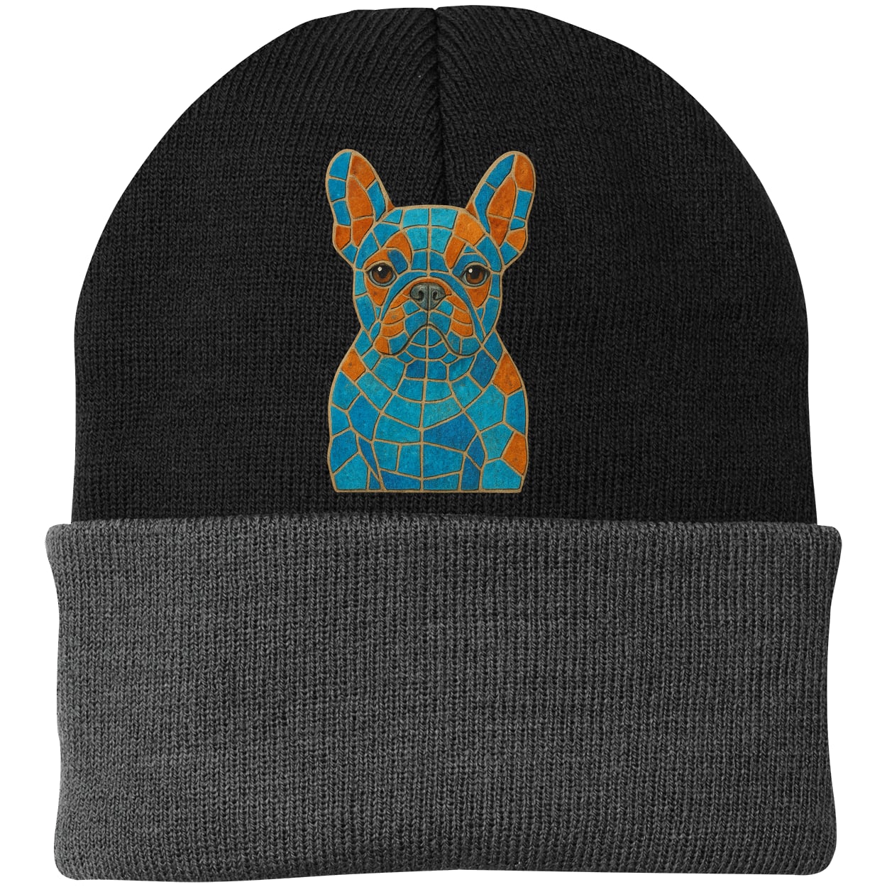 CP90 Port & Company Knit Beanie - Black/Gray