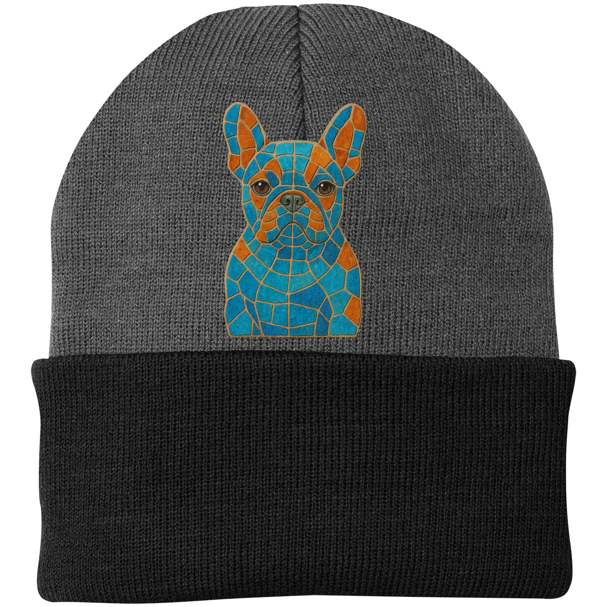 CP90 Port & Company Knit Beanie - Athletic Oxford/Black