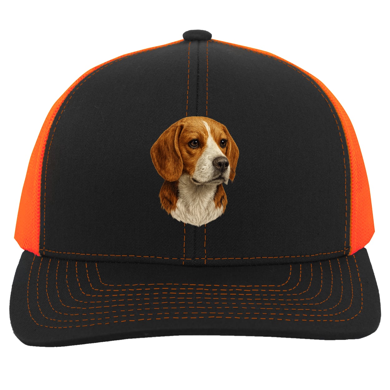 104C Trucker Snap Back - Black/Neon Orange