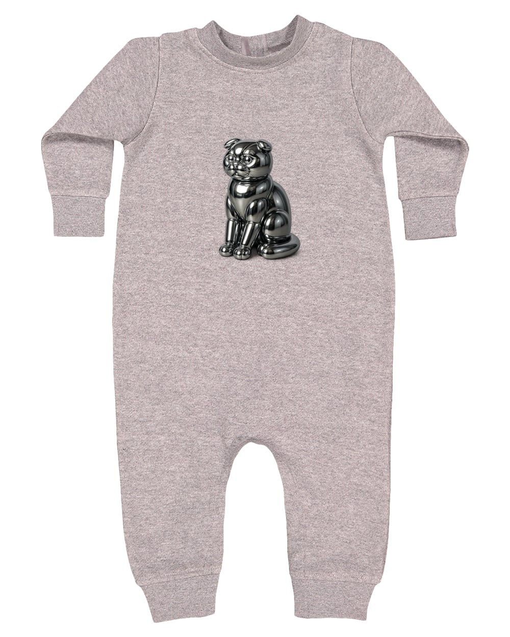 4447 Rabbit Skins Infant Fleece One-Piece Bodysuit - Heather Grey