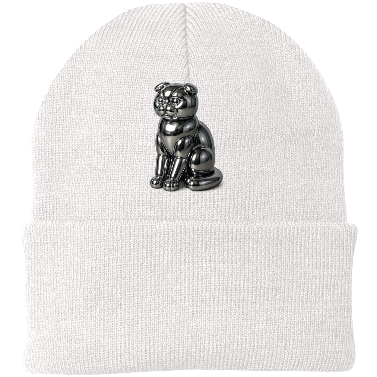 CP90 Port & Company Knit Beanie - White