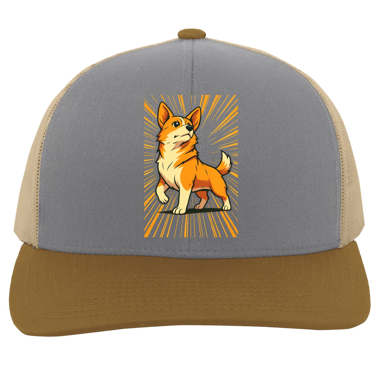 104C Trucker Snap Back - Heather/Beige/Amber