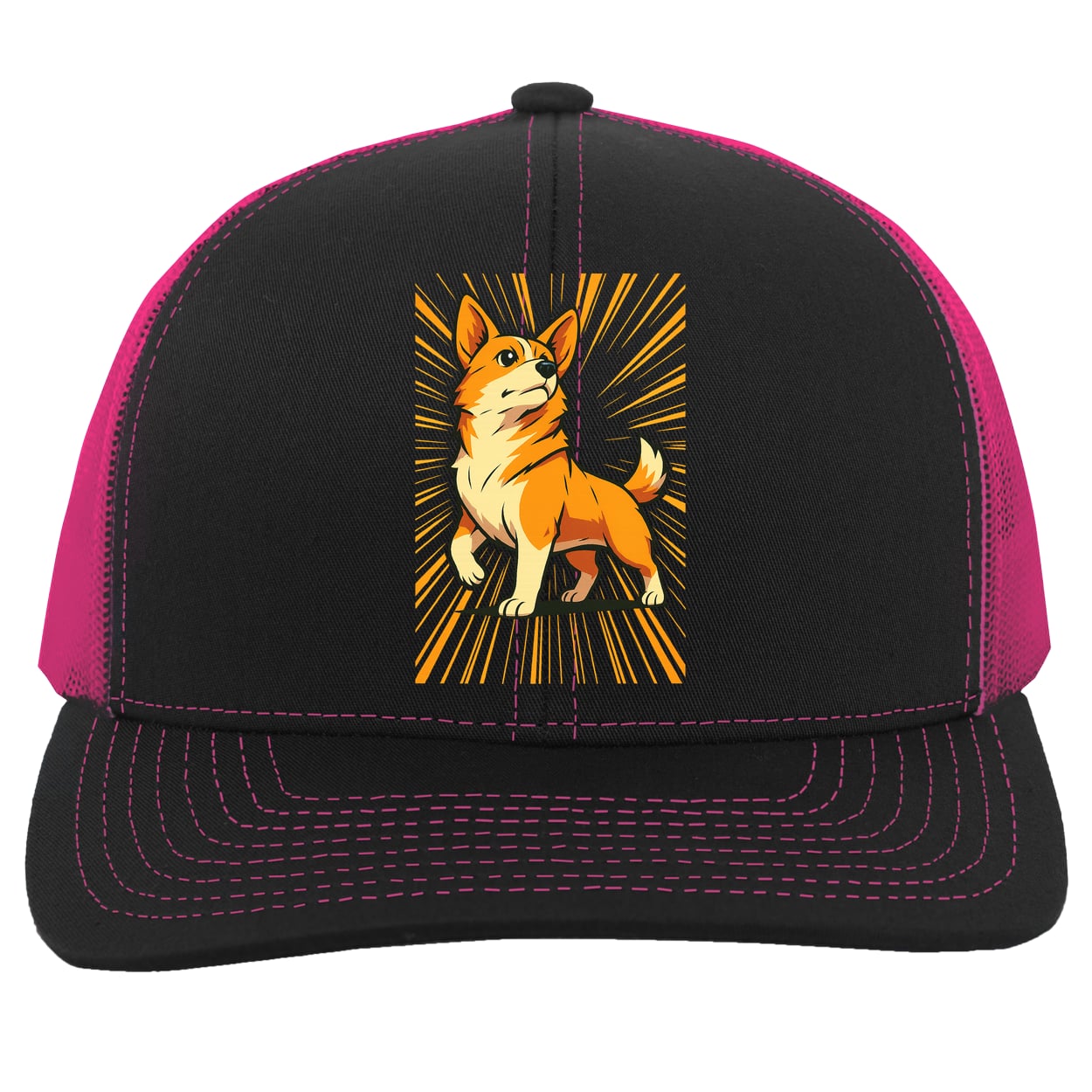 104C Trucker Snap Back - Black/Pink