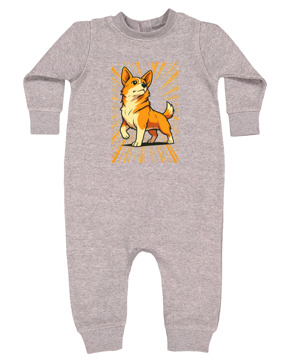 4447 Rabbit Skins Infant Fleece One-Piece Bodysuit - Heather Grey