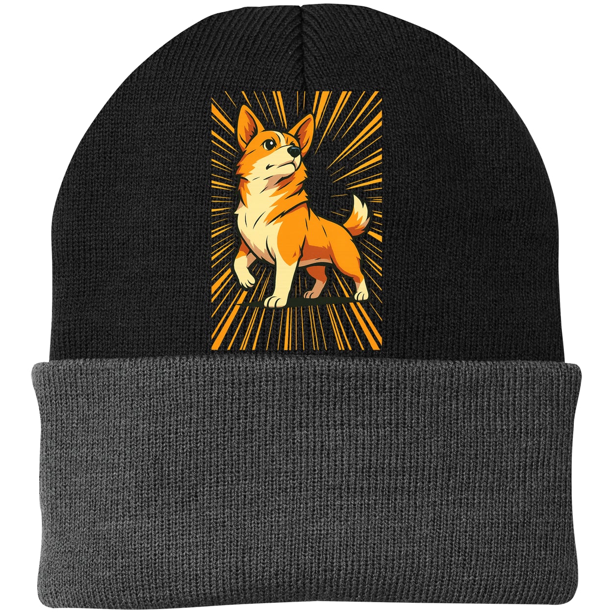 CP90 Port & Company Knit Beanie - Black/Gray