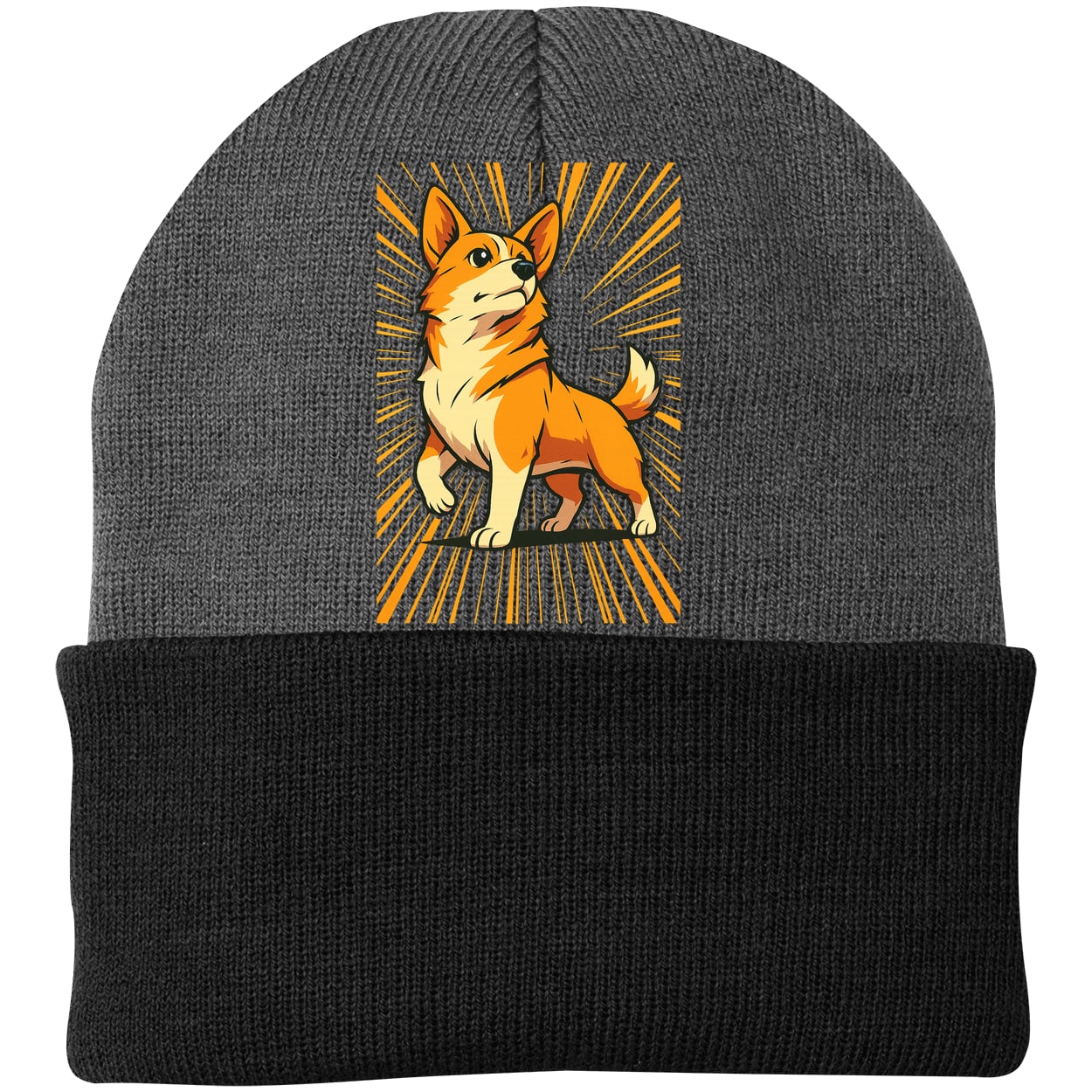 CP90 Port & Company Knit Beanie - Athletic Oxford/Black