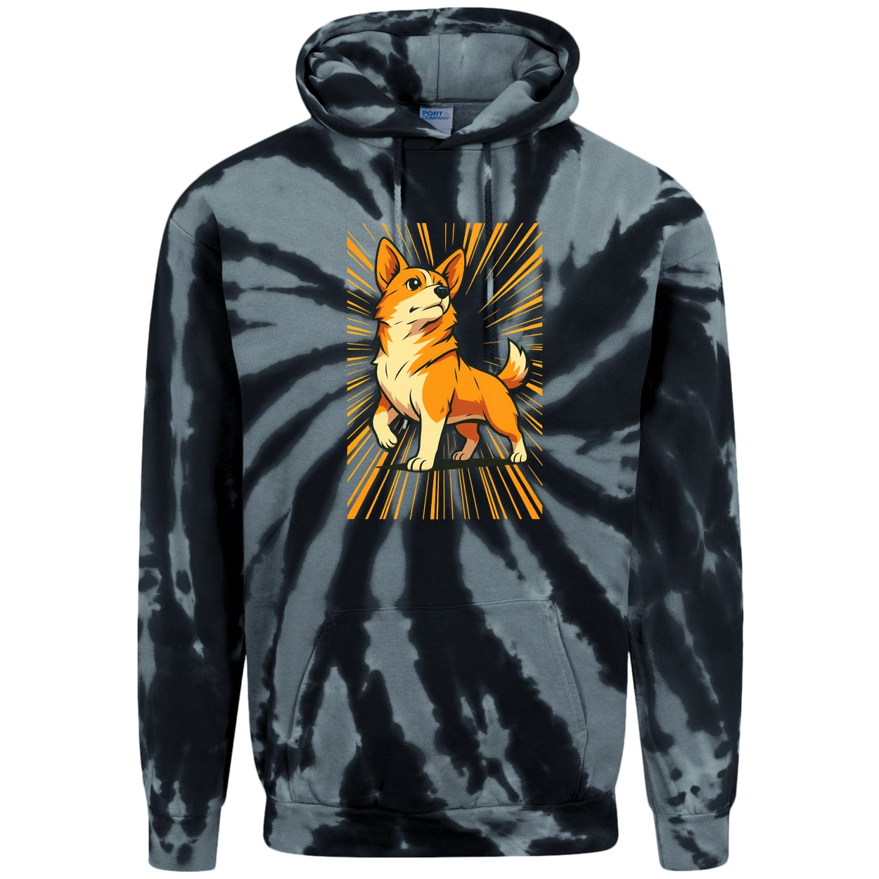 PC146 Port & Company Adult Tie-Dye Pullover Hoodie - Black